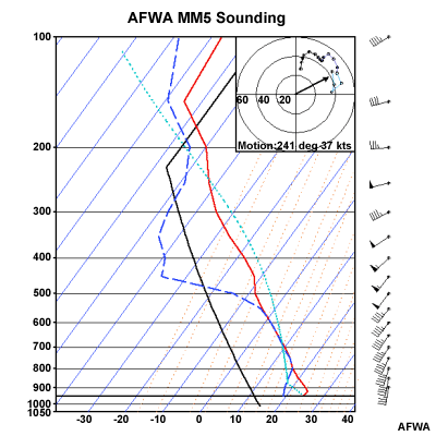 Representative hodograph and sounding from the JAAWIN Website